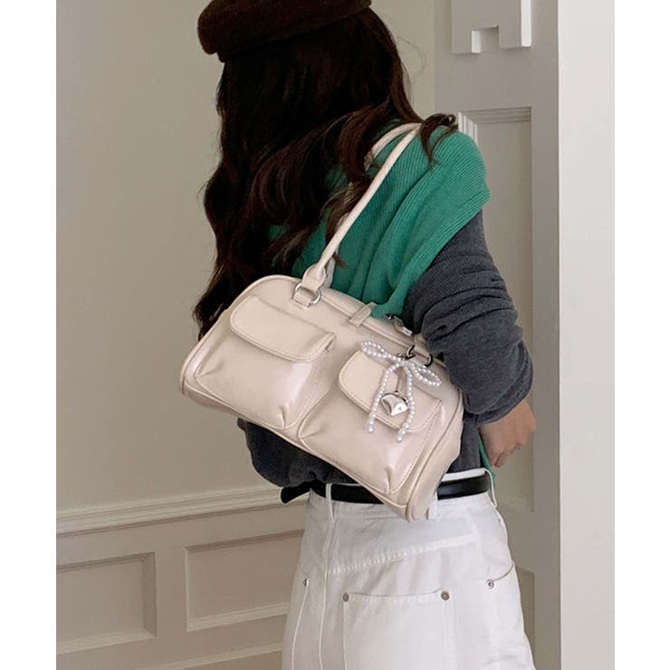 PUレザーリボンショルダーバッグ | aimoha  | 詳細画像8 