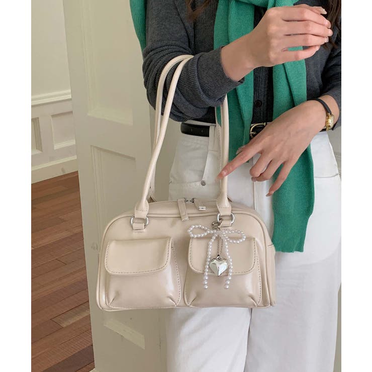 PUレザーリボンショルダーバッグ | aimoha  | 詳細画像9 