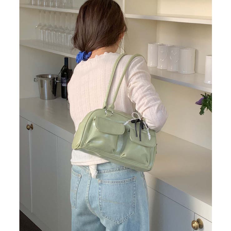 PUレザーリボンショルダーバッグ | aimoha  | 詳細画像15 