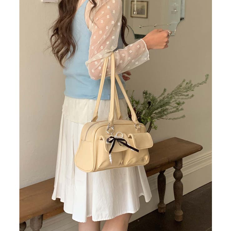 PUレザーリボンショルダーバッグ | aimoha  | 詳細画像17 