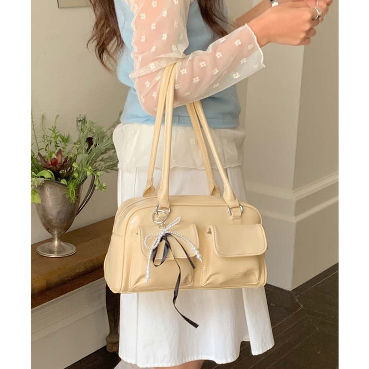 PUレザーリボンショルダーバッグ | aimoha  | 詳細画像18 