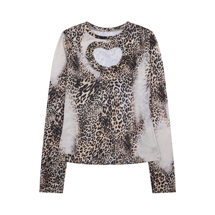 レオパード | 【HOOK】for girls レオパードハートカットトップス | HOOK
