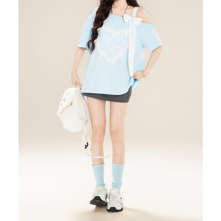 【HOOK】for girls ハートレースリボンTシャツ | HOOK | 詳細画像15 