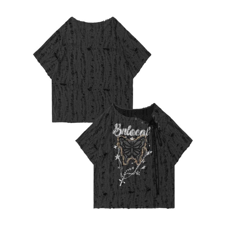 ダークグレー | ダメージバタフライTシャツ | HOOK
