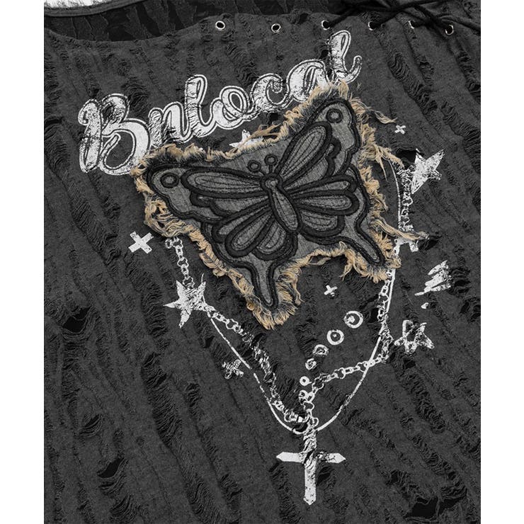 ダメージバタフライTシャツ | HOOK | 詳細画像9 