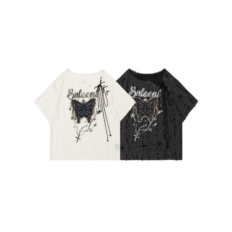 ダメージバタフライTシャツ | HOOK | 詳細画像1 