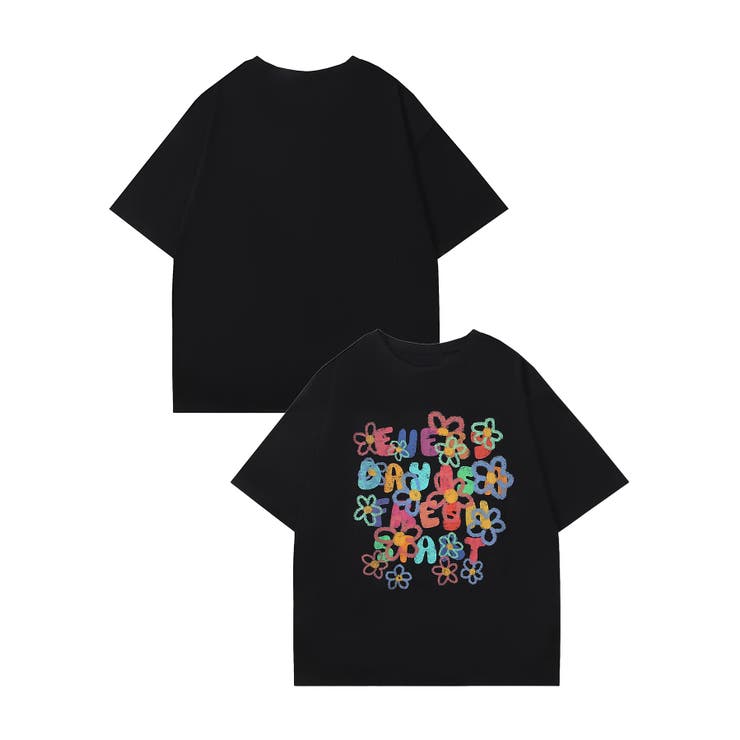 フラワーレタリングTシャツ[品番：XT000013693]｜HOOK（フック