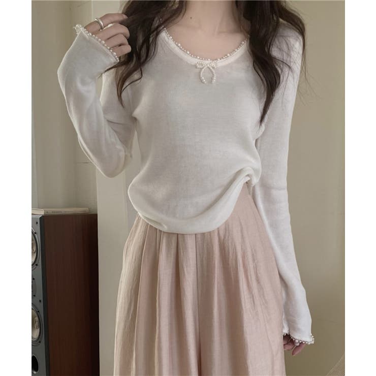 【Jasmine】パールリボン長袖Ｔシャツ Jasmine Grandiflor… | aimoha  | 詳細画像2 