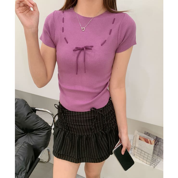 リボンニットトップス Jasmine Grandiflorum | aimoha  | 詳細画像7 