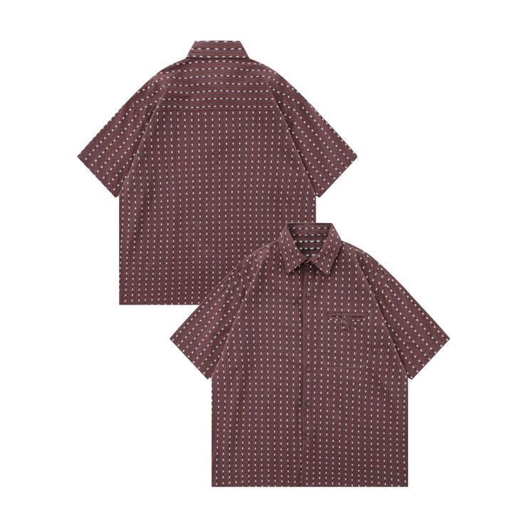 レトロパターンオープンカラーシャツ[品番:XT000013778 レトロパターンオープンカラーシャツ[品番:XT000013778