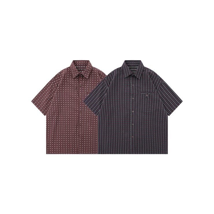 レトロパターンオープンカラーシャツ[品番:XT000013778 レトロパターンオープンカラーシャツ[品番:XT000013778