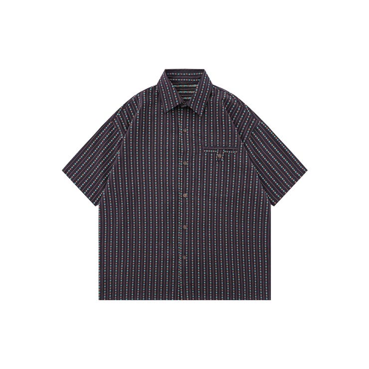 レトロパターンオープンカラーシャツ[品番:XT000013778 レトロパターンオープンカラーシャツ[品番:XT000013778