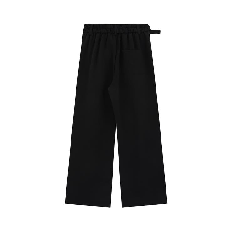 調節ベルト付きワイドタックスラックスパンツ ワイドパンツ[品番