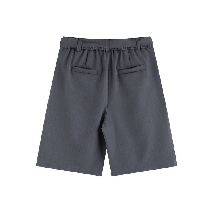 共布ベルト付きタックショートスラックスパンツ | aimoha men | 詳細画像6 