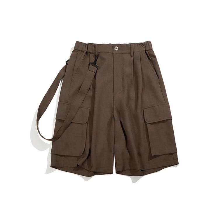 サスペンダー付きカーゴハーフパンツ[品番：XT000013706]｜HOOK