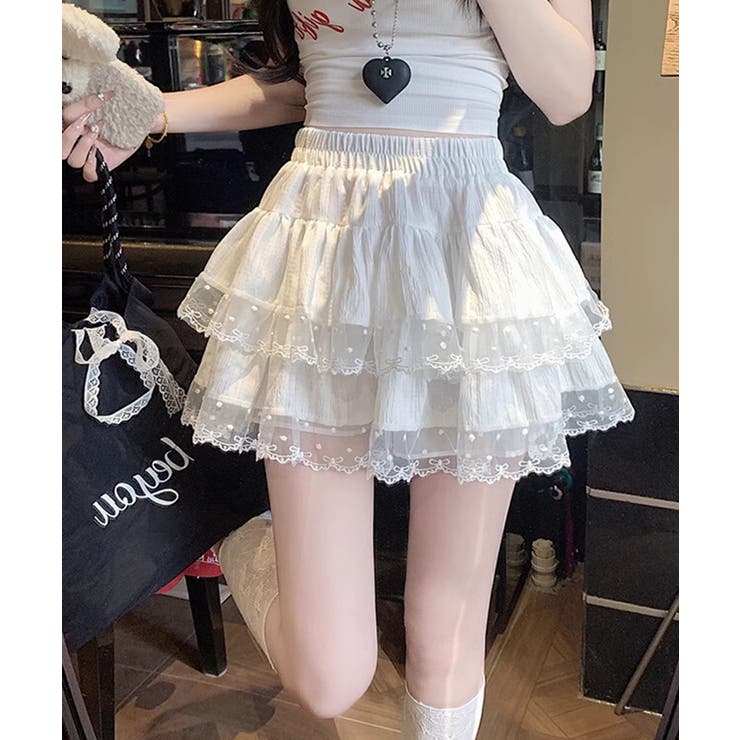 レースフリルミニスカート[品番：XT000013738]｜HOOK（フック）の