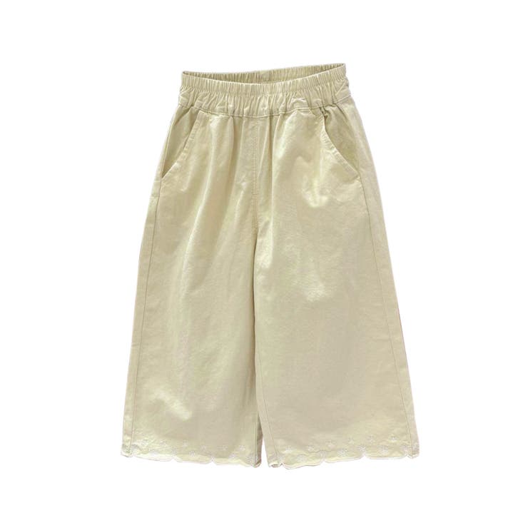 ライトベージュ | 【aimoha-KIDS-】レースヘムコットンパンツ | aimoha kids