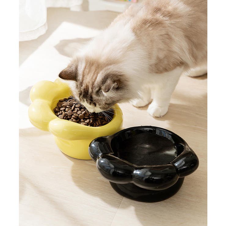 ブラック | 可愛い 肉球 ペット食器 犬 猫 ネコ | aimoha 