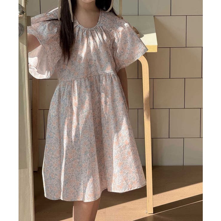 フラワープリントフレアワンピース | aimoha kids | 詳細画像4 