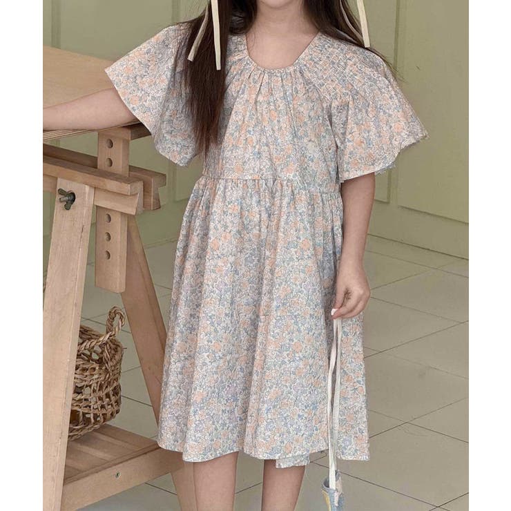 フラワープリントフレアワンピース | aimoha kids | 詳細画像6 