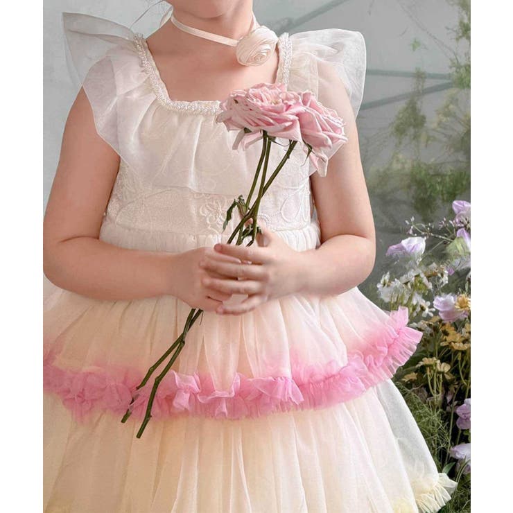 レインボーフリルチュールワンピース | aimoha kids | 詳細画像5 