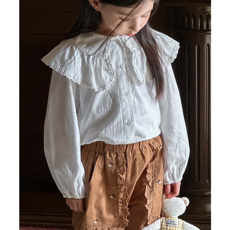 【aimoha-KIDS-】フリルビッグカラーブラウス | aimoha kids | 詳細画像5 