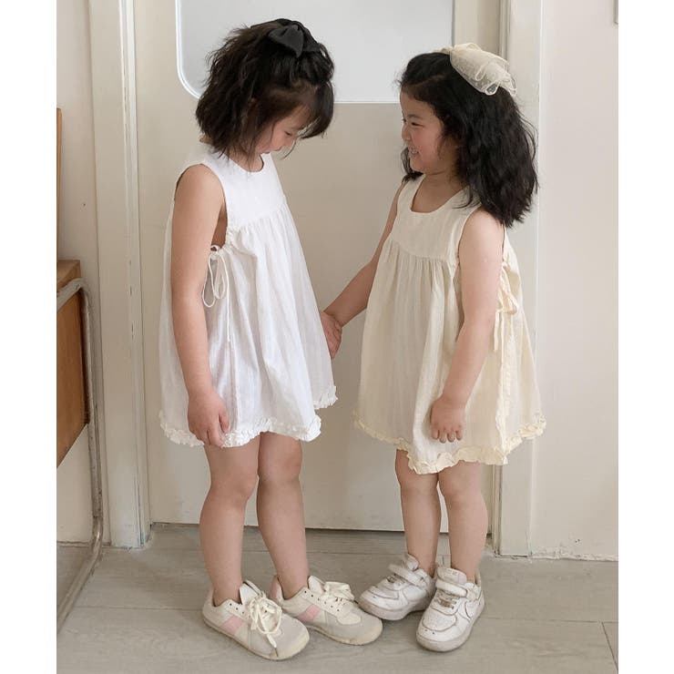 【aimoha-KIDS-】サイドリボンフリルワンピース | aimoha kids | 詳細画像9 