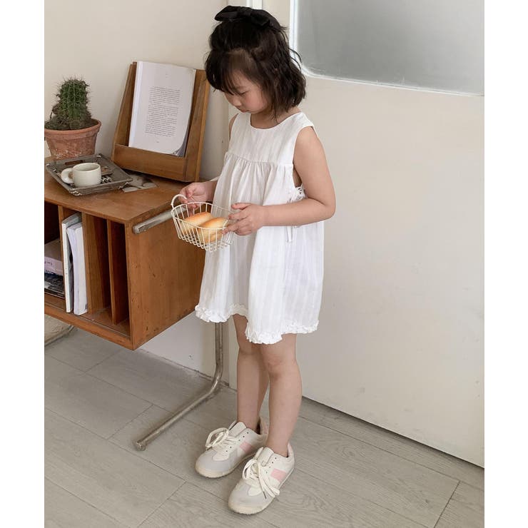 【aimoha-KIDS-】サイドリボンフリルワンピース | aimoha kids | 詳細画像2 