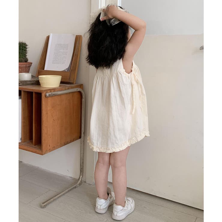 【aimoha-KIDS-】サイドリボンフリルワンピース | aimoha kids | 詳細画像4 
