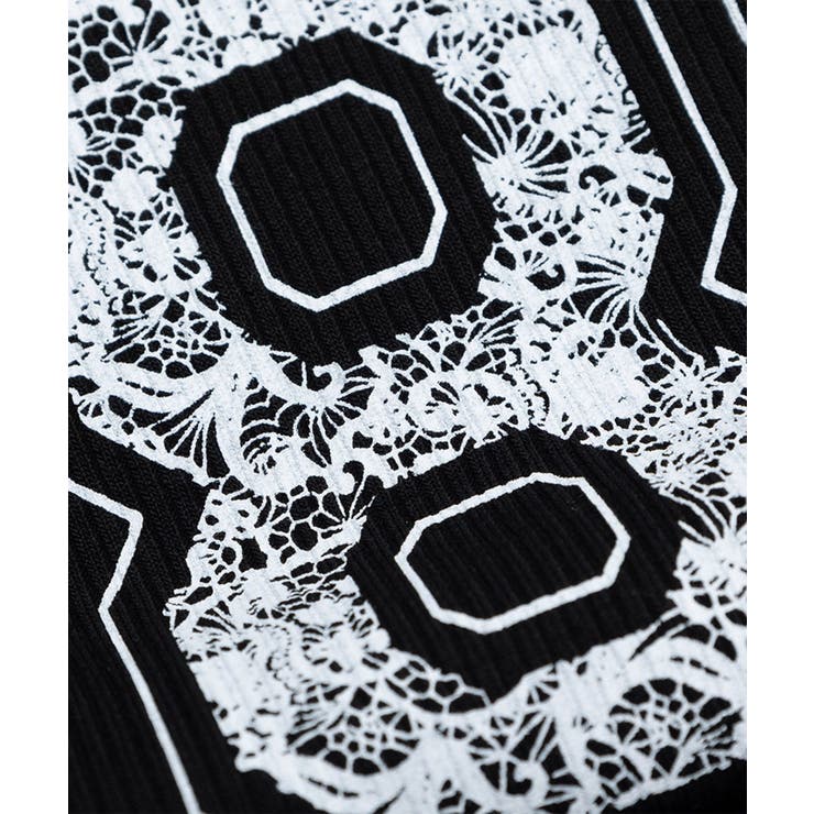 for girls レース×ロゴプリントホルターネックトップス[品番