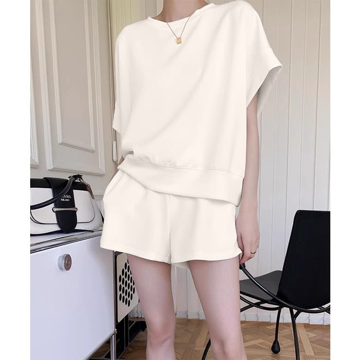 クルーネック半袖スウェット Tシャツ | aimoha  | 詳細画像4 