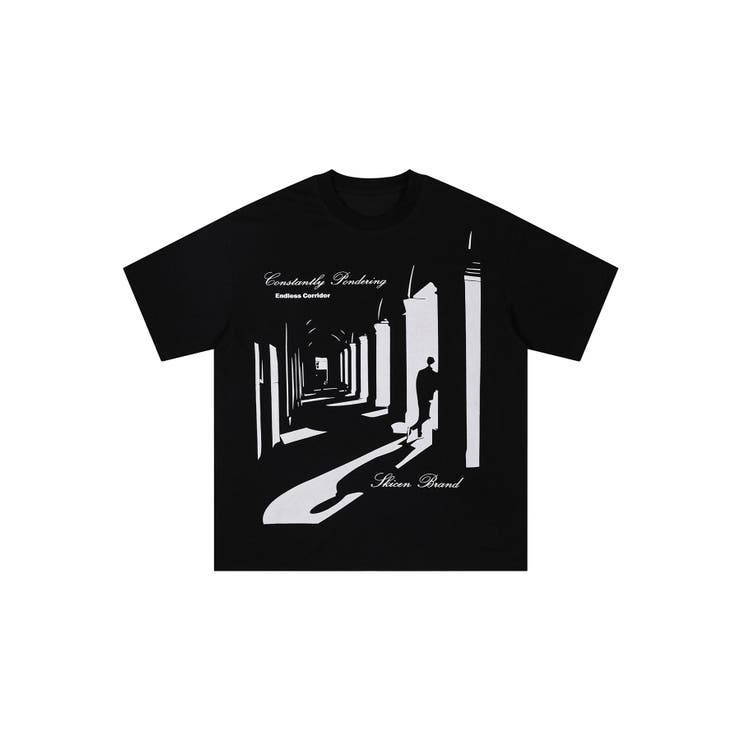 ブラック | グラフィックプリントTシャツ | aimoha men