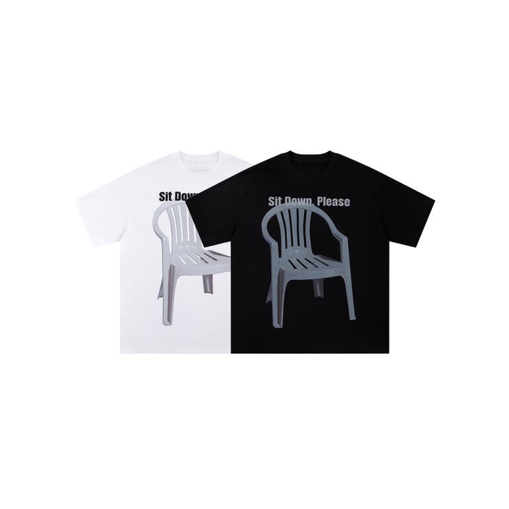 チェアプリントグラフィックTシャツ | aimoha men | 詳細画像1 