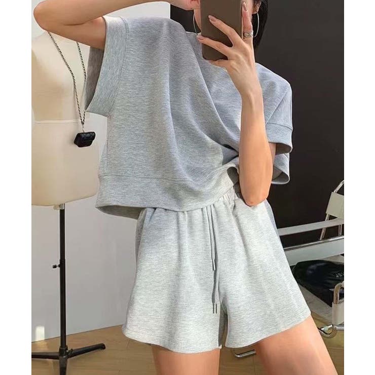 クルーネック半袖スウェット Tシャツ | aimoha  | 詳細画像2 