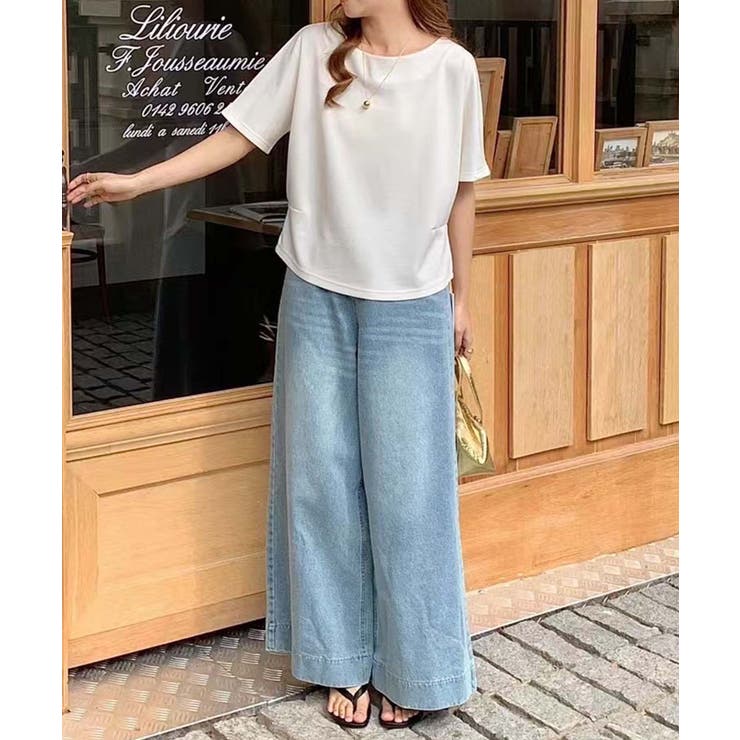 シンプルクルーネック半袖カットソー | aimoha  | 詳細画像4 