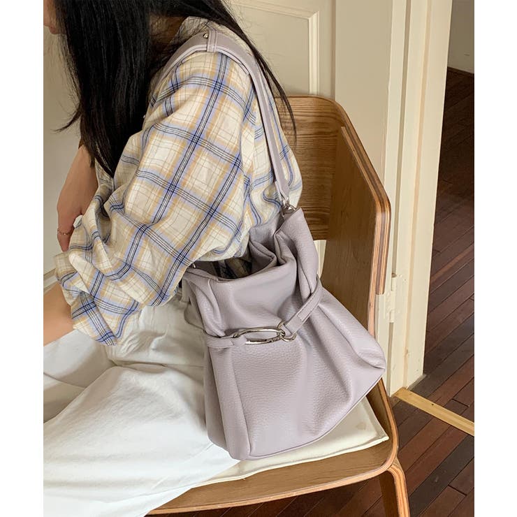 パープル | バックルデザインショルダーバッグ | aimoha 