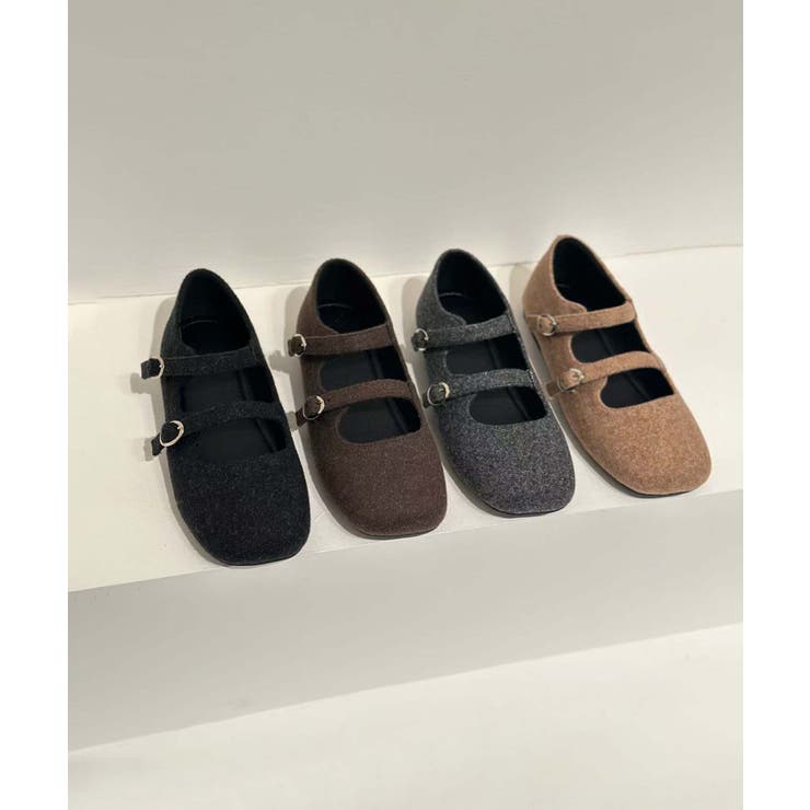 【shoes 365】ダブルストラップフラットシューズ パンプス | aimoha  | 詳細画像4 
