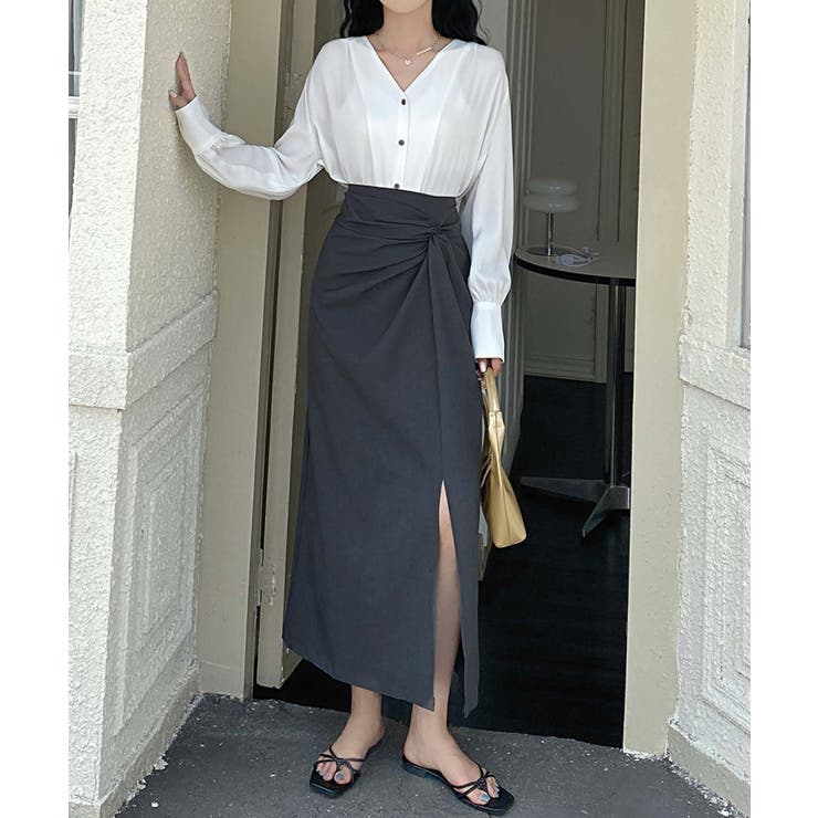 フロントスリット入りロングスカート | aimoha  | 詳細画像10 