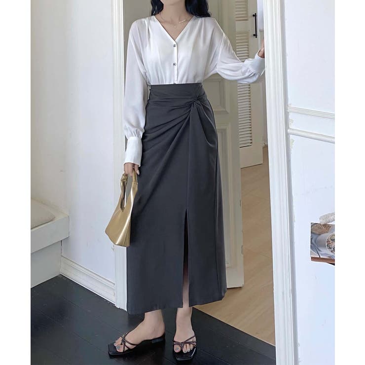 フロントスリット入りロングスカート | aimoha  | 詳細画像12 