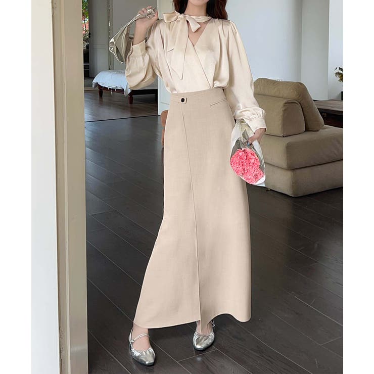 ベージュ | Aラインロングスカート | aimoha 