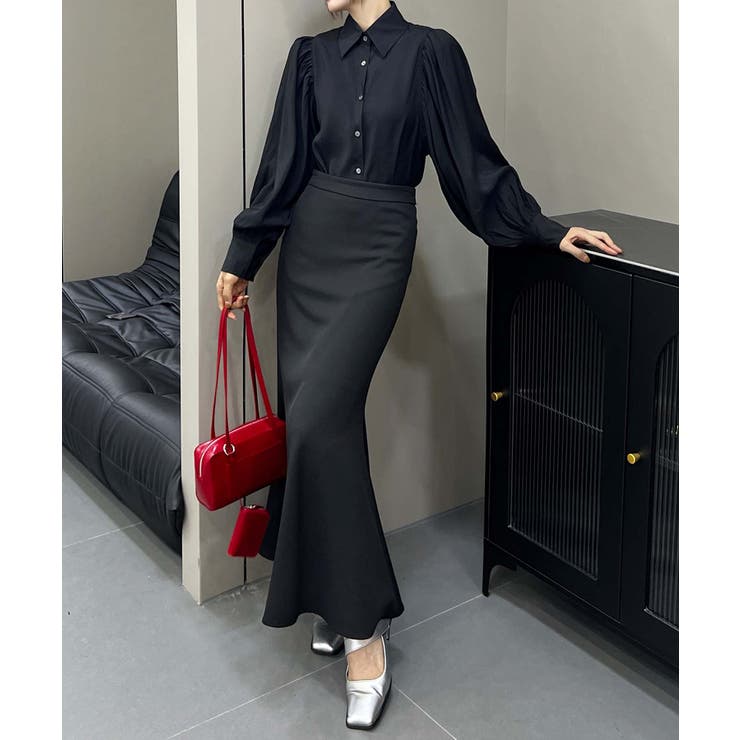 パフスリーブ長袖シャツブラウス | aimoha  | 詳細画像14 