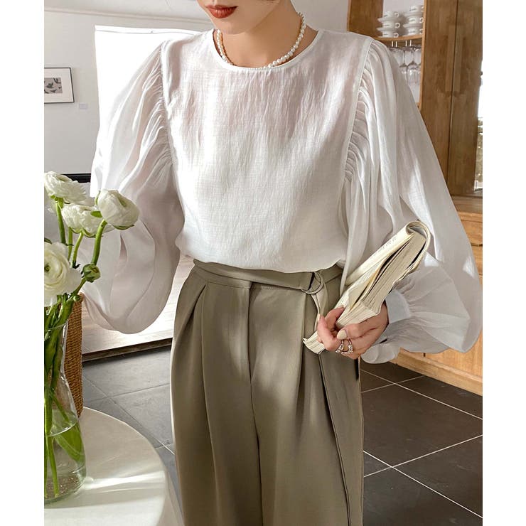 パフスリーブシアーブラウス | aimoha  | 詳細画像8 