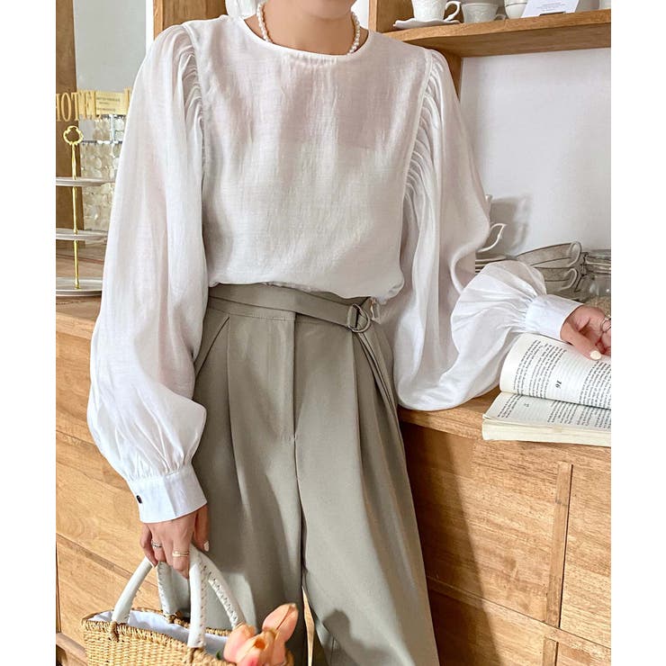 パフスリーブシアーブラウス | aimoha  | 詳細画像12 