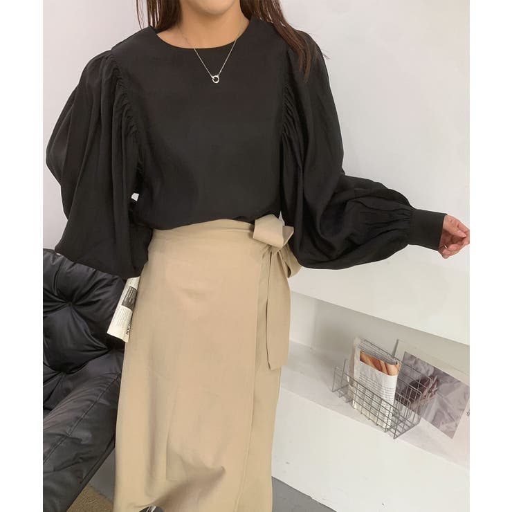 パフスリーブシアーブラウス | aimoha  | 詳細画像3 