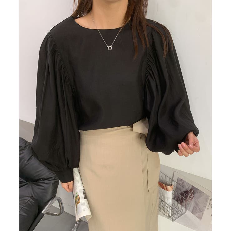 パフスリーブシアーブラウス | aimoha  | 詳細画像5 