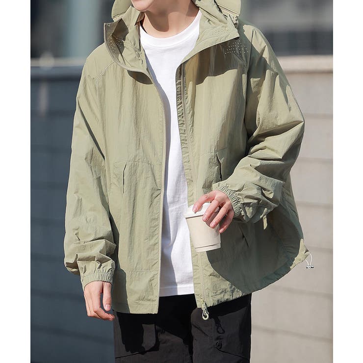 グリーン | フード付きアウトドアジャケット | aimoha 
