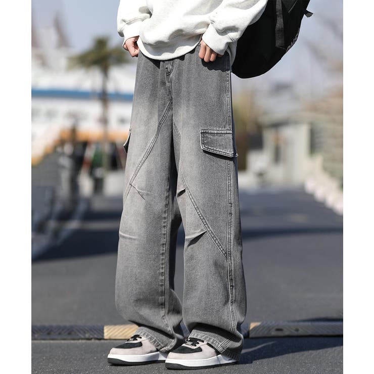 カーゴワイドデニムパンツ[品番：XT000013802]｜aimoha men