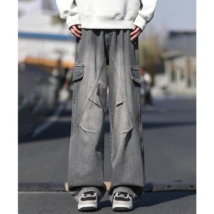MINUS(マイナス) ドットボタンデニムパンツ インディゴ サイズ