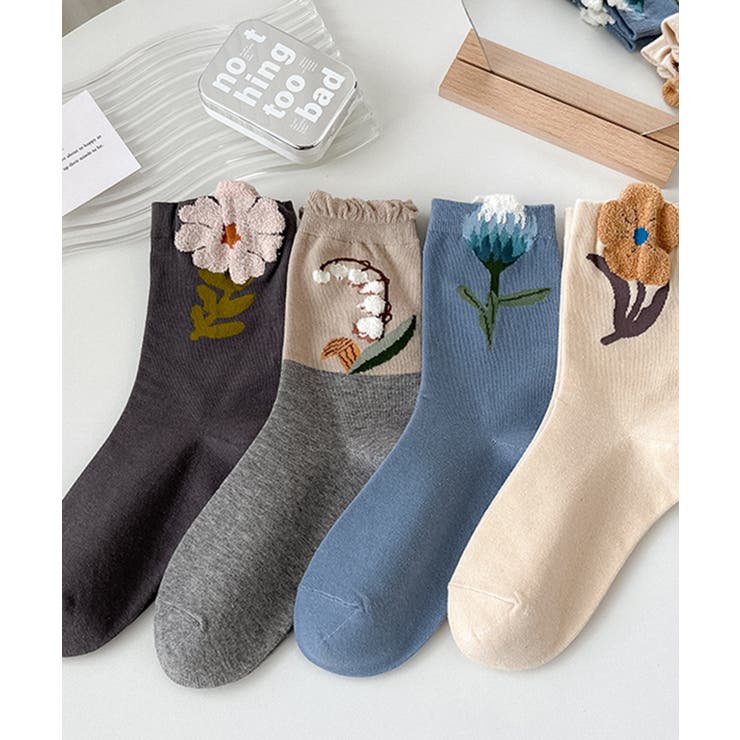 mosox】フラワーコットンソックス 靴下[品番:XT000013806 mosox】フラワーコットンソックス 靴下[品番:XT000013806