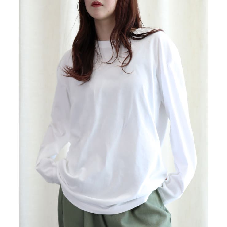 ロングスリーブシンプルクルーネックTシャツ ロング ロンT 長袖 | aimoha  | 詳細画像11 